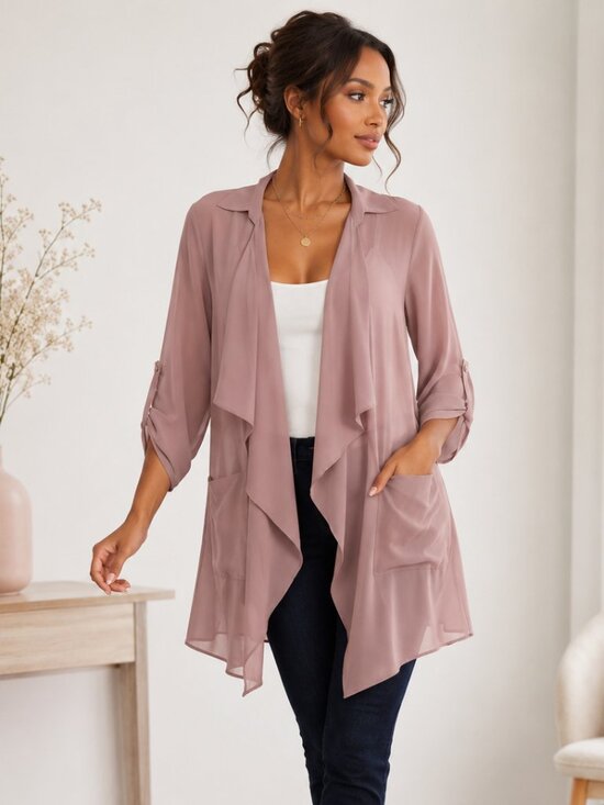 Fashion Nova Jackets & Blazers - Fashion Nova Light as a Feather Mocha Sheer Duster | S/M
